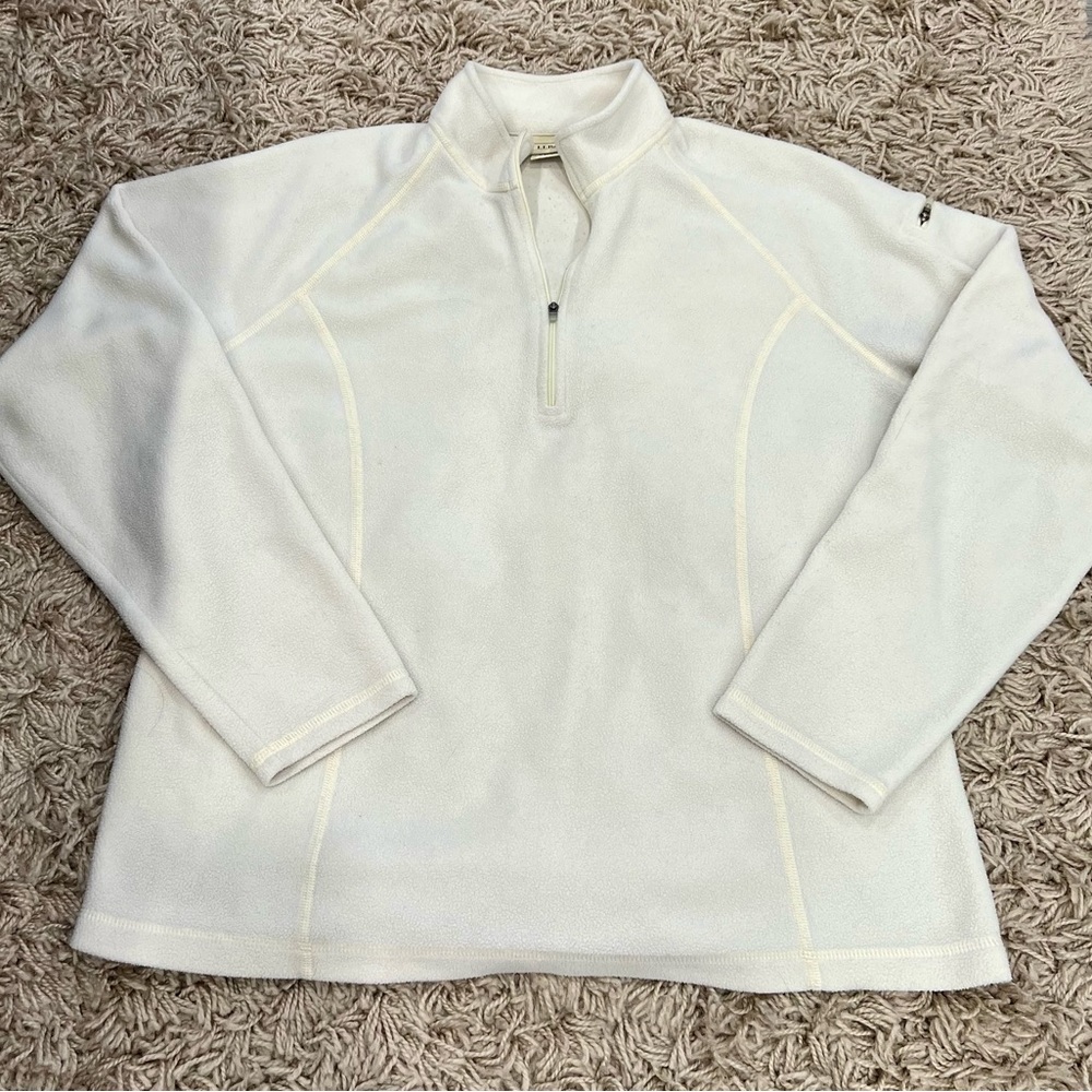 Women’s LL Bean Quarter Zip - Off-White, Large